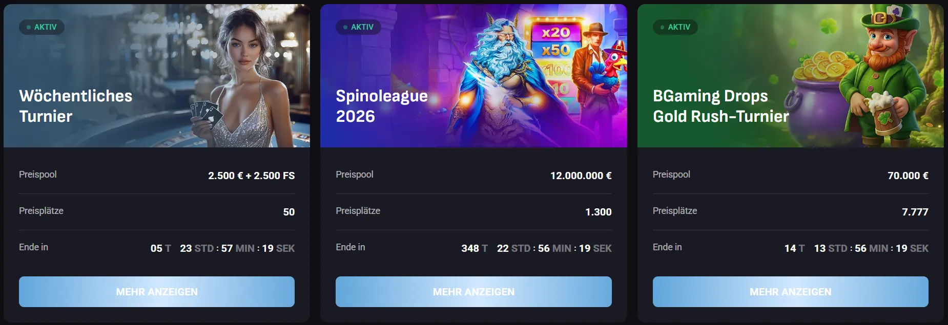 Slotlounge Casino Turniere und Wettbewerbe für Spieler
